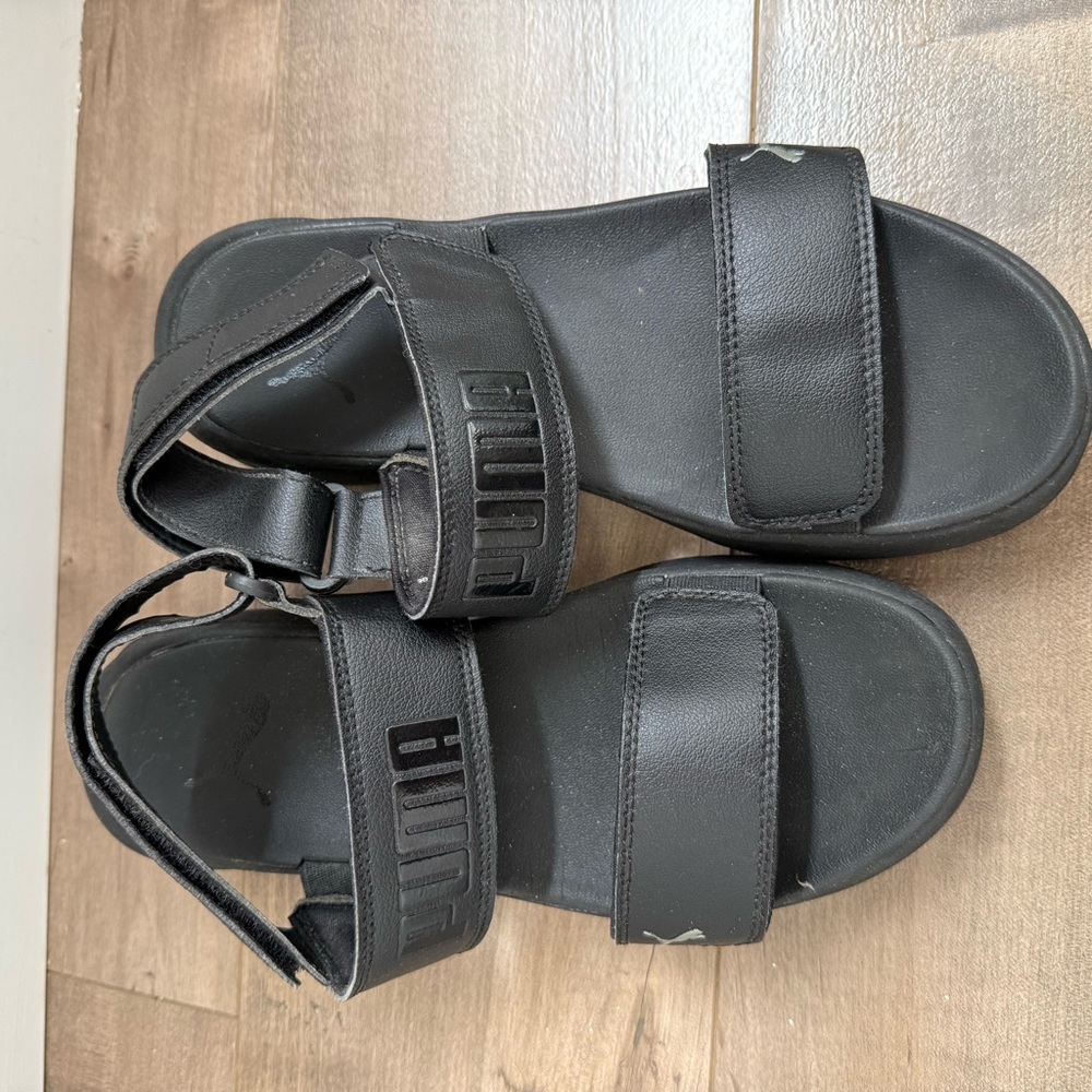 Puma Lily Slingback Sandal Women 7 Black Ankle Strap Comfort Adjustable Sporty - Picture 6 of 10